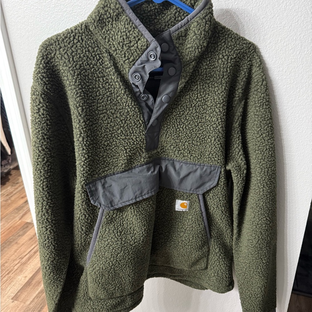 Carhartt Olive Green Fleece Jacket
